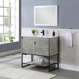 Manhattan Comfort Scarsdale Modern Vanity Sink Concrete Grey VS-3601-GY