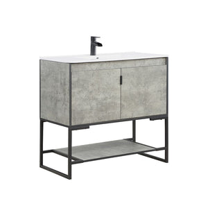 Manhattan Comfort Scarsdale Modern Vanity Sink Concrete Grey VS-3601-GY