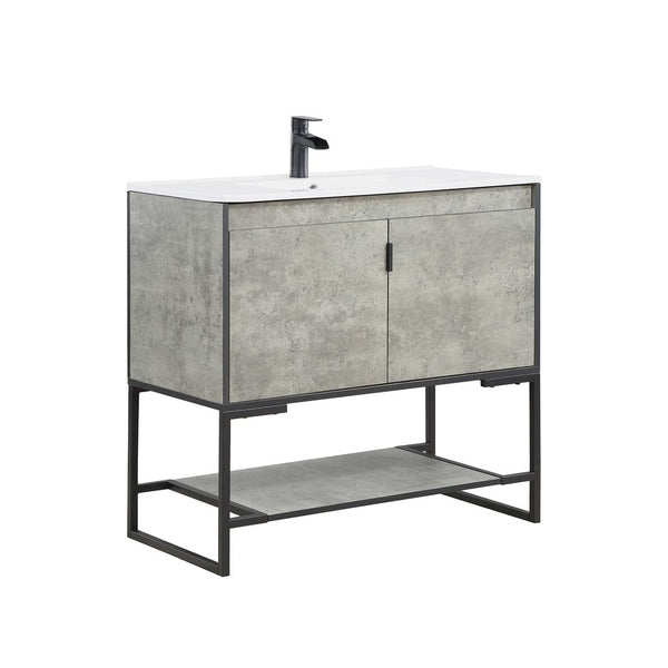 Manhattan Comfort Scarsdale Modern Vanity Sink Concrete Grey VS-3601-GY