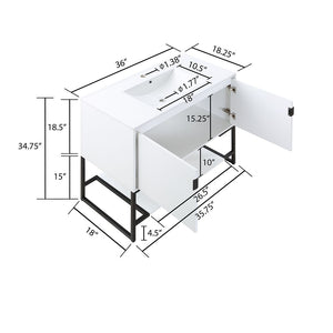 Manhattan Comfort Scarsdale Modern Vanity Sink White VS-3601-WH