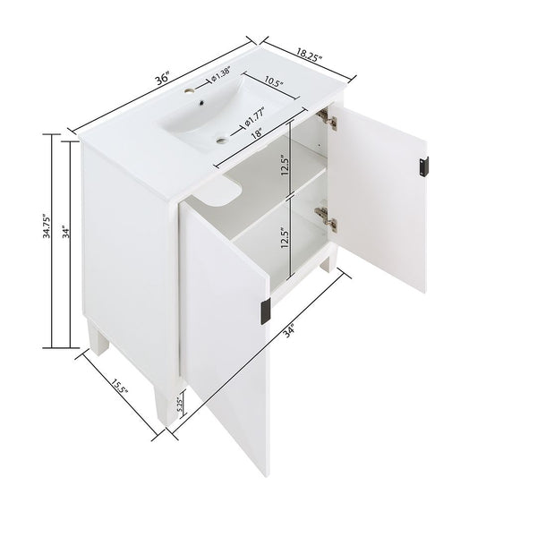 Manhattan Comfort Hyde Modern Vanity Sink White VS-3603-WH