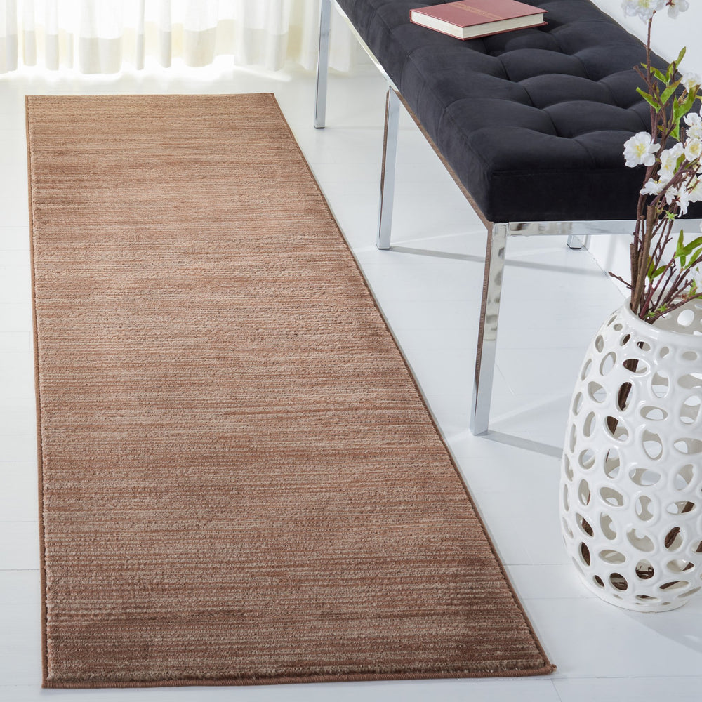 Safavieh Vision Round Area Rug 10 Ft Turkish Brown Low-Profile 0.5" Pile Power-Loomed Durable Soft Anchor Decor 10'-0" x 10'-0" VSN606E-10R