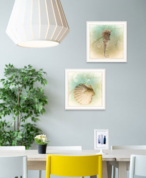 English Elm "the Sea" Sophie 6 Two-panel Coastal Framed Art White Gallery Wall Print Set B06789470