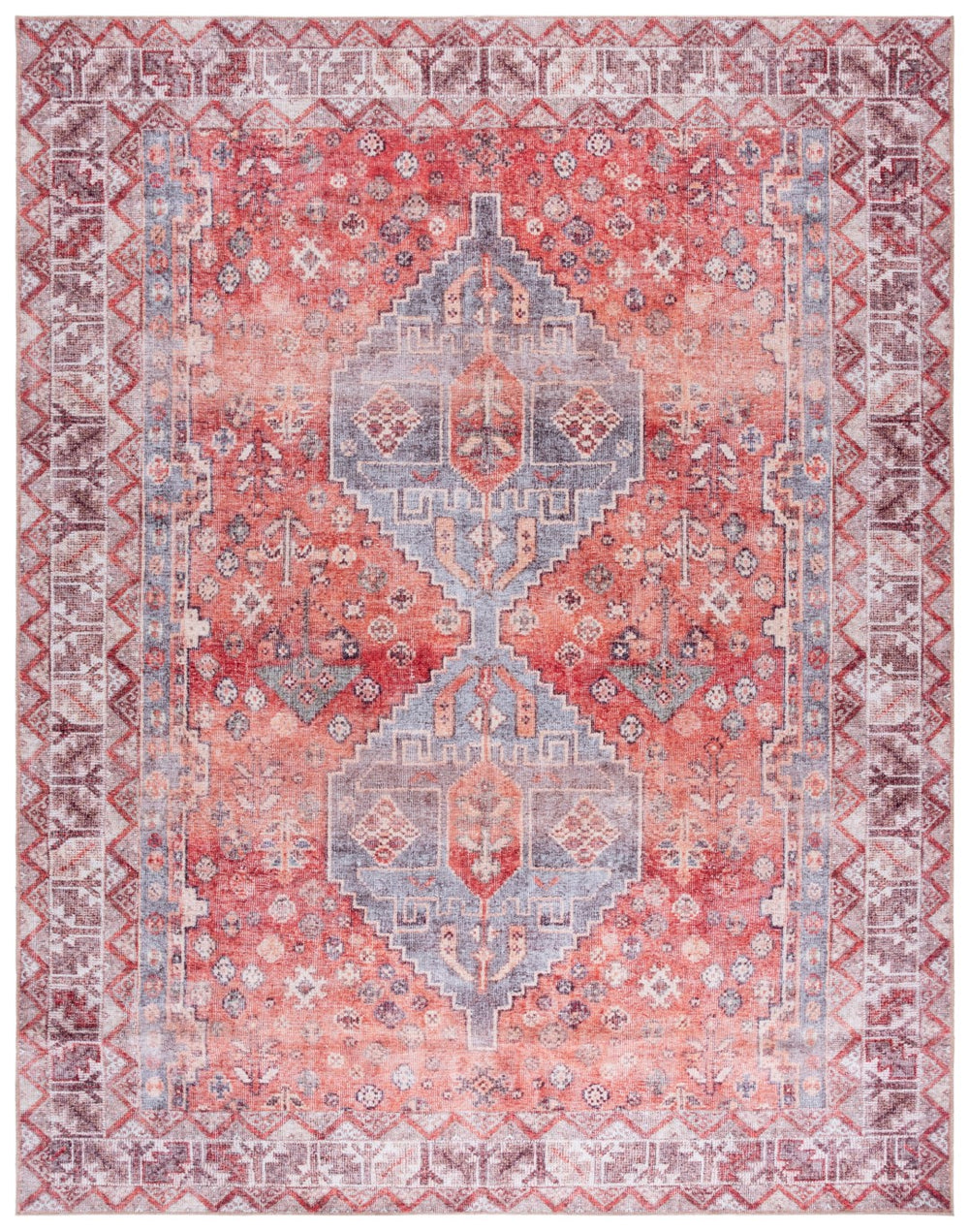 Safavieh Vintage Serapi 602q Red / Blue Red ,Blue Polyester Chenille Vsp602q-6