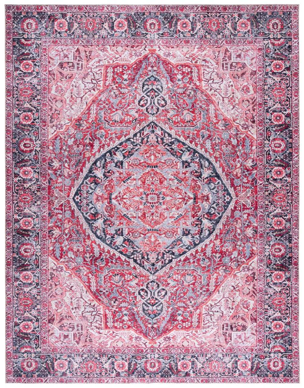 Safavieh Vintage Serapi 610u Pink / Blue Pink ,Blue Polyester Chenille Vsp610u-6