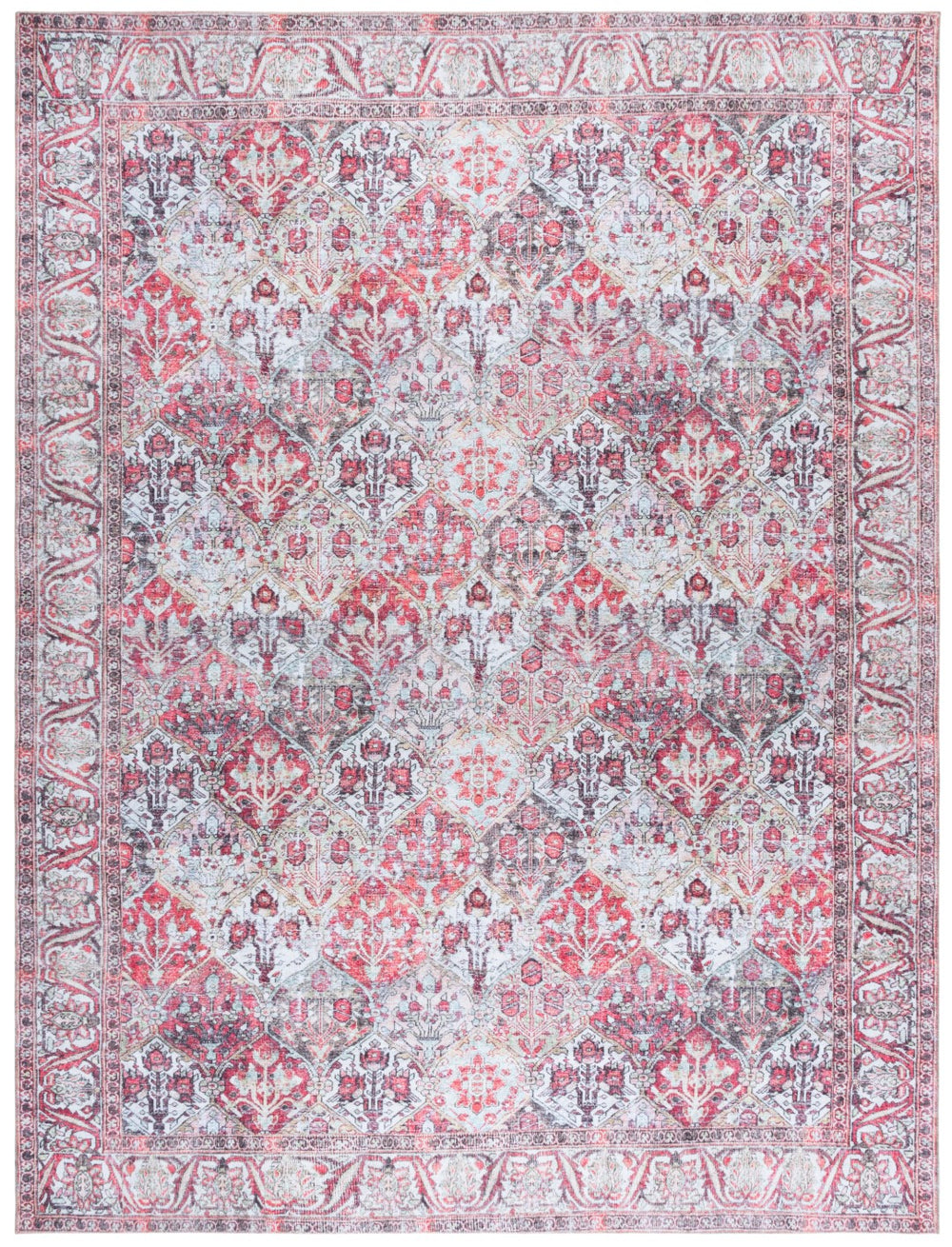 Safavieh Vintage Serapi 612q Red / Light Green Red ,Light Green Polyester Chenille Vsp612q-6