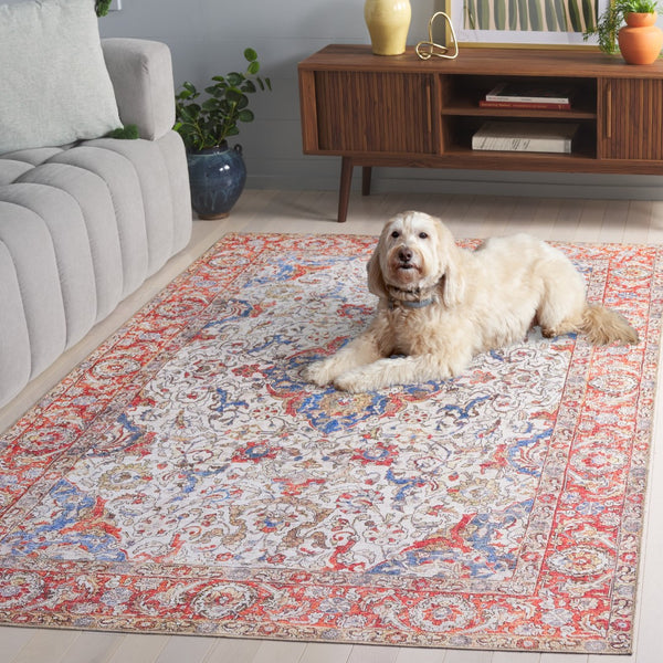 Safavieh Vintage Serapi 614q Red / Orange / Blue Red Orange ,Blue Polyester Chenille Vsp614q-5