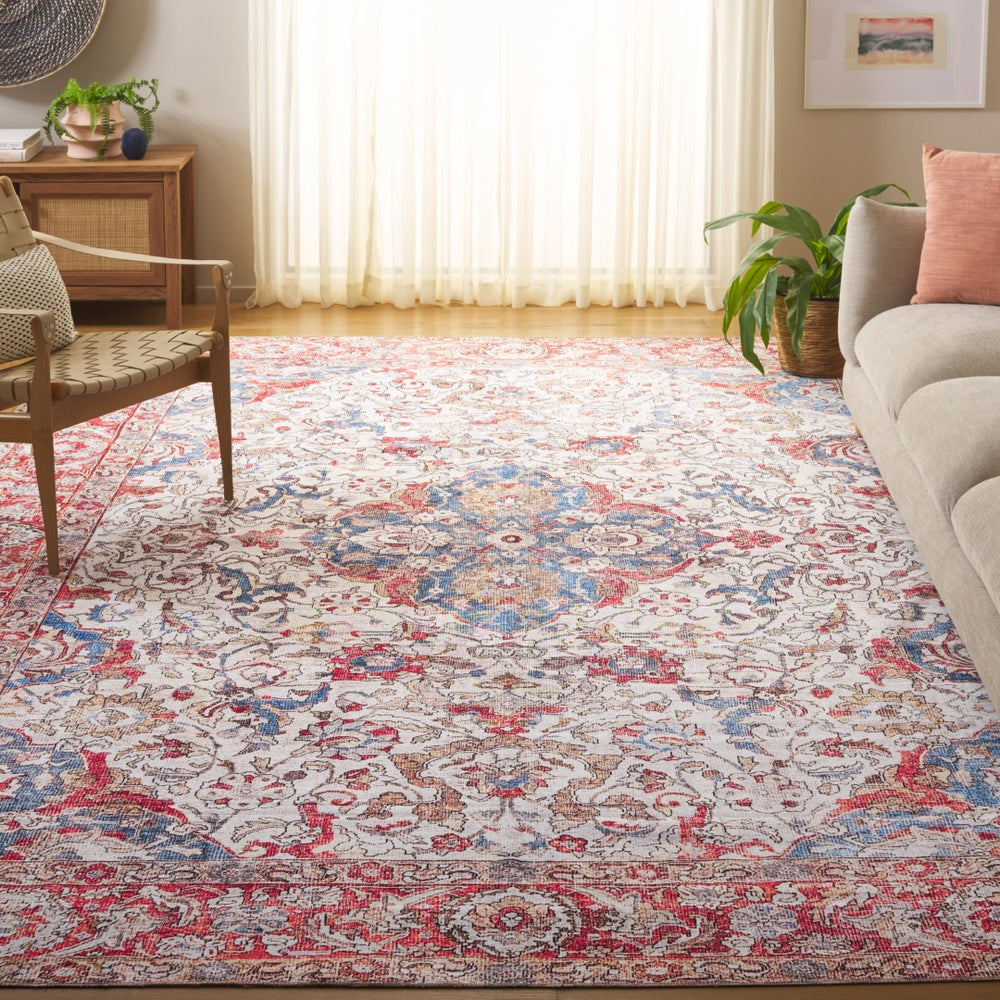 Safavieh Vintage Serapi 614q Red / Orange / Blue Red Orange ,Blue Polyester Chenille Vsp614q-9