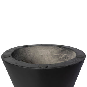Lh Imports Concrete Hourglass Side Table - Stylish And Durable Accent For Indoor And Outdoor Spaces Black Black Concrete Vt068-blk
