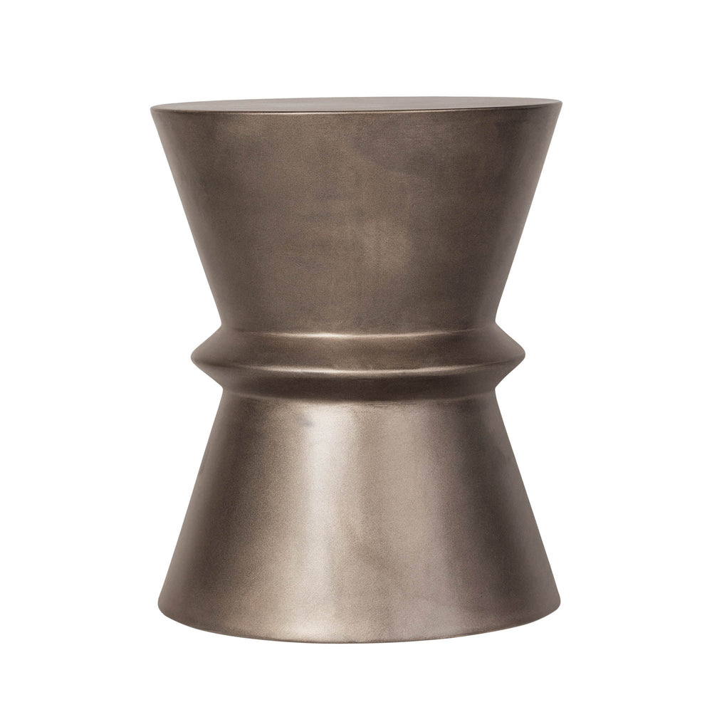 Lh Imports Concrete Hourglass Side Table - Stylish And Durable Accent For Indoor And Outdoor Spaces Brown Bronze Concrete Vt068-brz
