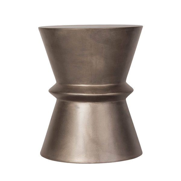 Lh Imports Concrete Hourglass Side Table - Stylish And Durable Accent For Indoor And Outdoor Spaces Brown Bronze Concrete Vt068-brz