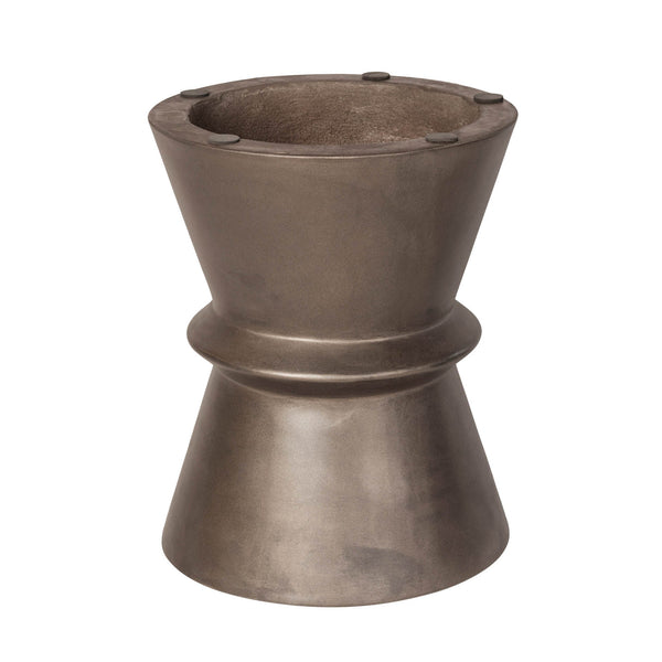 Lh Imports Concrete Hourglass Side Table - Stylish And Durable Accent For Indoor And Outdoor Spaces Brown Bronze Concrete Vt068-brz