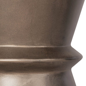 Lh Imports Concrete Hourglass Side Table - Stylish And Durable Accent For Indoor And Outdoor Spaces Brown Bronze Concrete Vt068-brz