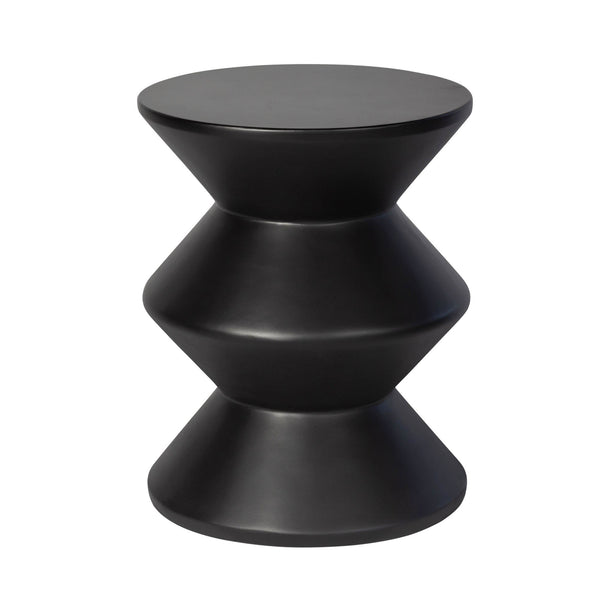Lh Imports Concrete Inverted Side Table - Unique Shape For Indoor & Outdoor Use, Stylish & Durable Design Black Black Concrete Vt069-blk