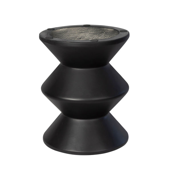 Lh Imports Concrete Inverted Side Table - Unique Shape For Indoor & Outdoor Use, Stylish & Durable Design Black Black Concrete Vt069-blk