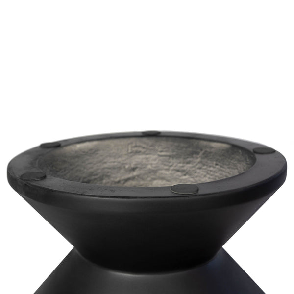 Lh Imports Concrete Inverted Side Table - Unique Shape For Indoor & Outdoor Use, Stylish & Durable Design Black Black Concrete Vt069-blk