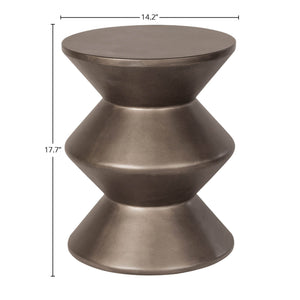 Lh Imports Concrete Inverted Side Table - Unique Shape For Indoor & Outdoor Use, Stylish & Durable Design Brown Bronze Concrete Vt069-brz