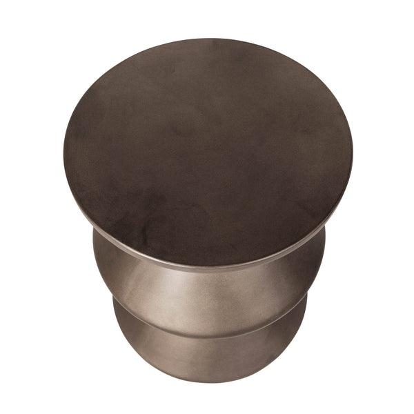 Lh Imports Concrete Inverted Side Table - Unique Shape For Indoor & Outdoor Use, Stylish & Durable Design Brown Bronze Concrete Vt069-brz