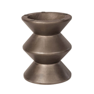 Lh Imports Concrete Inverted Side Table - Unique Shape For Indoor & Outdoor Use, Stylish & Durable Design Brown Bronze Concrete Vt069-brz