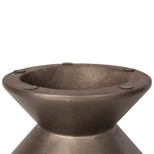 Lh Imports Concrete Inverted Side Table - Unique Shape For Indoor & Outdoor Use, Stylish & Durable Design Brown Bronze Concrete Vt069-brz