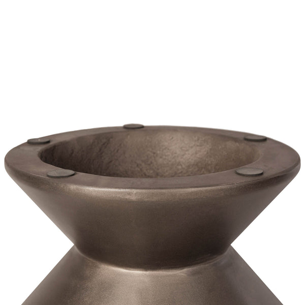 Lh Imports Concrete Inverted Side Table - Unique Shape For Indoor & Outdoor Use, Stylish & Durable Design Brown Bronze Concrete Vt069-brz