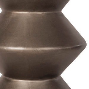 Lh Imports Concrete Inverted Side Table - Unique Shape For Indoor & Outdoor Use, Stylish & Durable Design Brown Bronze Concrete Vt069-brz