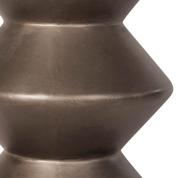 Lh Imports Concrete Inverted Side Table - Unique Shape For Indoor & Outdoor Use, Stylish & Durable Design Brown Bronze Concrete Vt069-brz