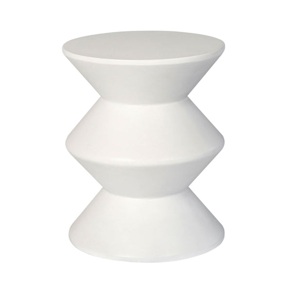 Lh Imports Concrete Inverted Side Table - Unique Shape For Indoor & Outdoor Use, Stylish & Durable Design White White Concrete Vt069-wht