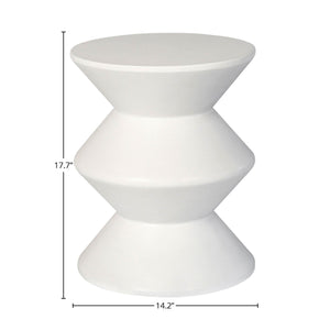 Lh Imports Concrete Inverted Side Table - Unique Shape For Indoor & Outdoor Use, Stylish & Durable Design White White Concrete Vt069-wht