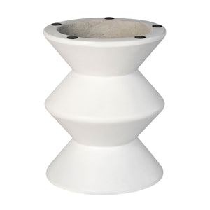 Lh Imports Concrete Inverted Side Table - Unique Shape For Indoor & Outdoor Use, Stylish & Durable Design White White Concrete Vt069-wht