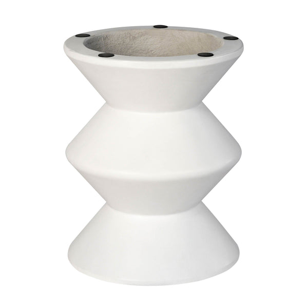 Lh Imports Concrete Inverted Side Table - Unique Shape For Indoor & Outdoor Use, Stylish & Durable Design White White Concrete Vt069-wht