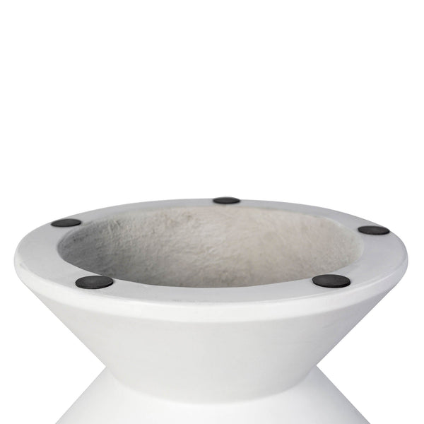 Lh Imports Concrete Inverted Side Table - Unique Shape For Indoor & Outdoor Use, Stylish & Durable Design White White Concrete Vt069-wht