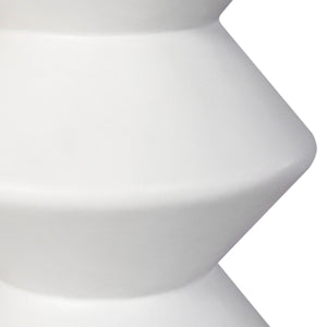 Lh Imports Concrete Inverted Side Table - Unique Shape For Indoor & Outdoor Use, Stylish & Durable Design White White Concrete Vt069-wht