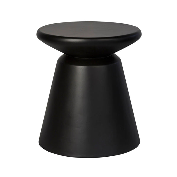 Lh Imports Concrete Mineral Side Table - Stylish Bronze Accent For Indoor/Outdoor Decor And Home Beautification Black Black Concrete Vt072-blk