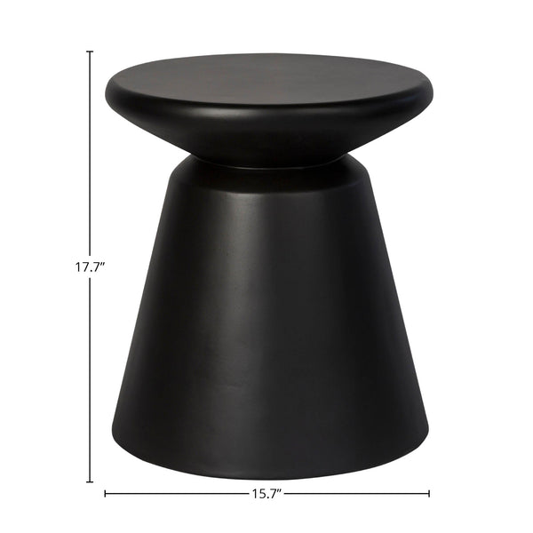 Lh Imports Concrete Mineral Side Table - Stylish Bronze Accent For Indoor/Outdoor Decor And Home Beautification Black Black Concrete Vt072-blk