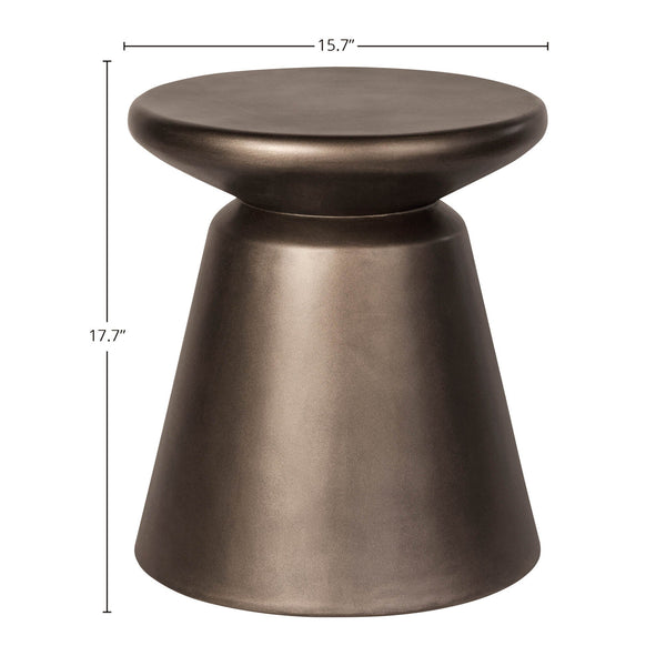 Lh Imports Concrete Mineral Side Table - Stylish Bronze Accent For Indoor/Outdoor Decor And Home Beautification Brown Bronze Concrete Vt072-brz