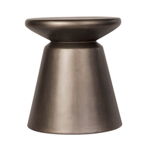 Lh Imports Concrete Mineral Side Table - Stylish Bronze Accent For Indoor/Outdoor Decor And Home Beautification Brown Bronze Concrete Vt072-brz