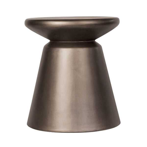 Lh Imports Concrete Mineral Side Table - Stylish Bronze Accent For Indoor/Outdoor Decor And Home Beautification Brown Bronze Concrete Vt072-brz