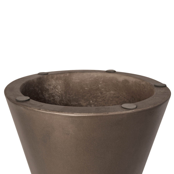 Lh Imports Concrete Mineral Side Table - Stylish Bronze Accent For Indoor/Outdoor Decor And Home Beautification Brown Bronze Concrete Vt072-brz