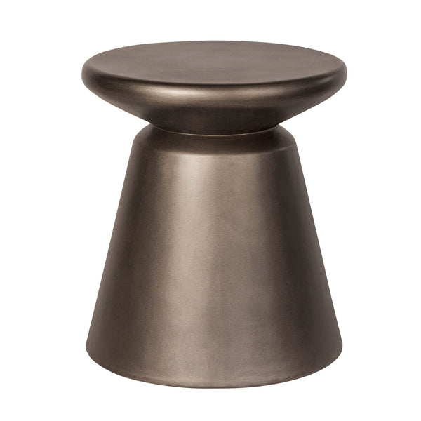 Lh Imports Concrete Mineral Side Table - Stylish Bronze Accent For Indoor/Outdoor Decor And Home Beautification Brown Bronze Concrete Vt072-brz