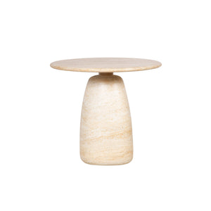 Lh Imports Olympia Side Table - Low | Stylish Indoor & Outdoor Accent Table For Drinks & Reading Comfort Beige Concrete Vt075s