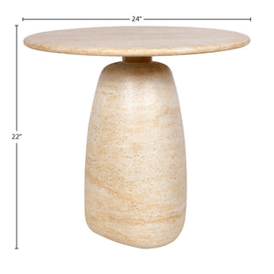 Lh Imports Olympia Side Table - Low | Stylish Indoor & Outdoor Accent Table For Drinks & Reading Comfort Beige Concrete Vt075s