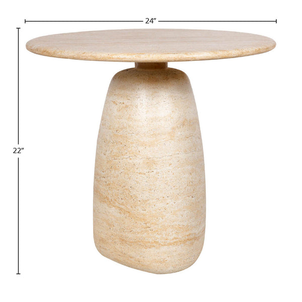 Lh Imports Olympia Side Table - Low | Stylish Indoor & Outdoor Accent Table For Drinks & Reading Comfort Beige Concrete Vt075s