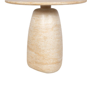 Lh Imports Olympia Side Table - Low | Stylish Indoor & Outdoor Accent Table For Drinks & Reading Comfort Beige Concrete Vt075s