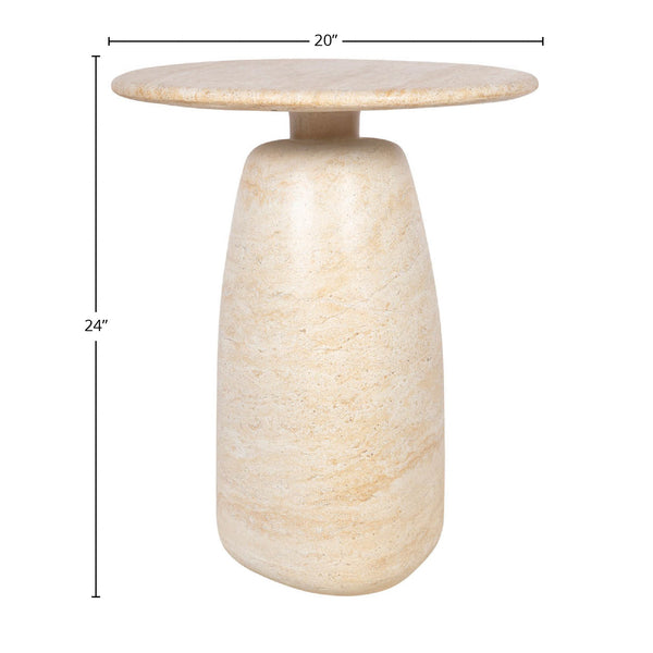 Lh Imports Olympia Side Table - Tall, Stylish Outdoor Accent For Your Home, Ideal For Drinks & Books, Durable Design Beige Concrete Vt076s