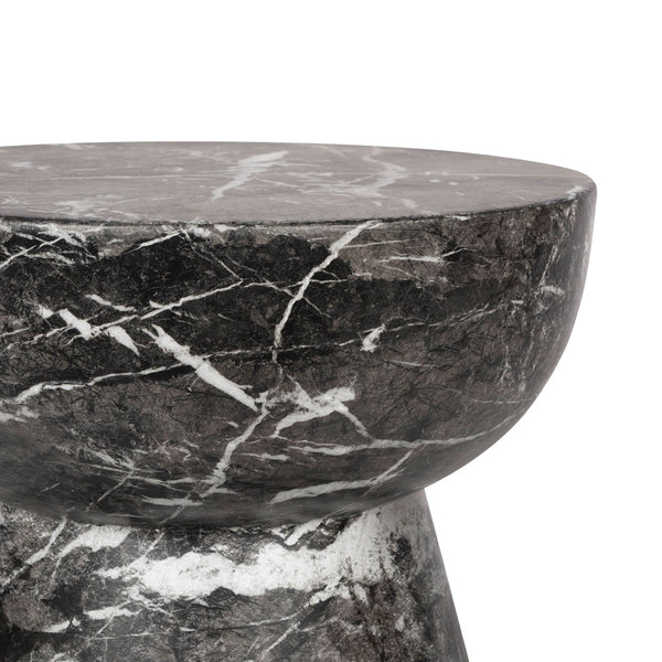 Lh Imports Yves Side Table - Versatile Indoor/Outdoor Furniture For Drinks, Books, Or Lamps - Weather Resistant Black,White,Grey Concrete Vt078