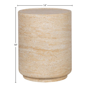 Lh Imports Zac Multifunctional Side Table & Seating Stool - Stylish Indoor/Outdoor Decor For Any Space Beige Concrete Vt080