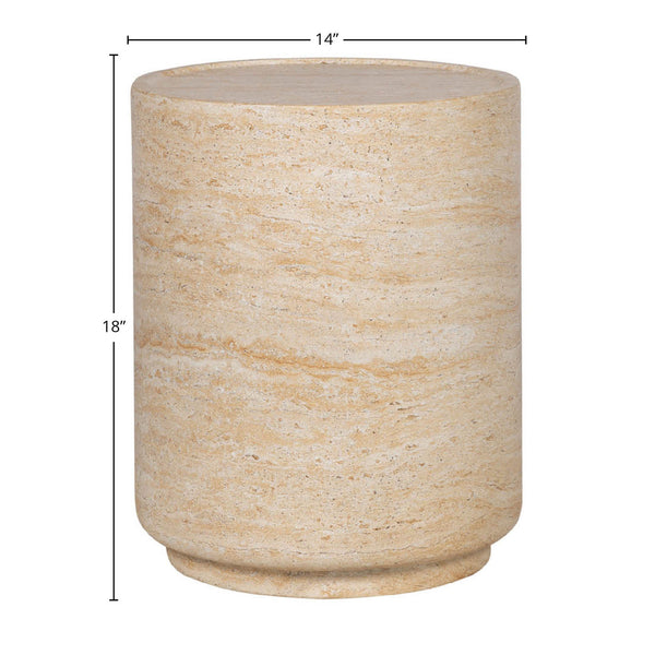 Lh Imports Zac Multifunctional Side Table & Seating Stool - Stylish Indoor/Outdoor Decor For Any Space Beige Concrete Vt080