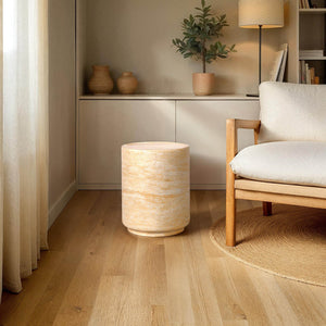Lh Imports Zac Multifunctional Side Table & Seating Stool - Stylish Indoor/Outdoor Decor For Any Space Beige Concrete Vt080
