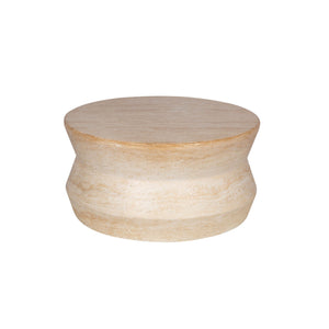 Lh Imports Zac Coffee Table - Elegant Rounded Design With Serene Travertine Finish For Indoor & Outdoor Use Beige Concrete Vt081